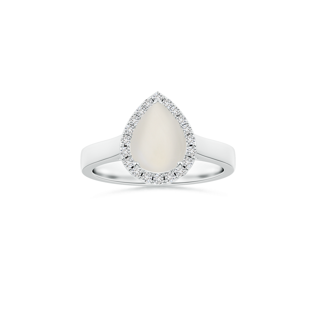 Custom GIA Certified Pear Rainbow Moonstone Halo Ring