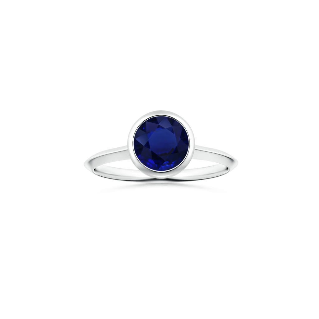 Custom GIA Certified Round Kyanite Bezel Solitaire Ring