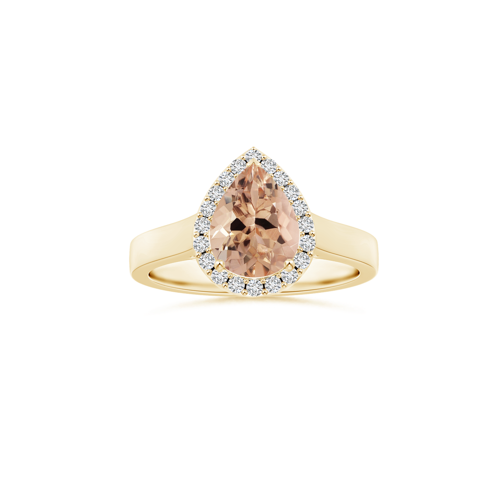 Custom GIA Certified Pear Morganite Halo Ring