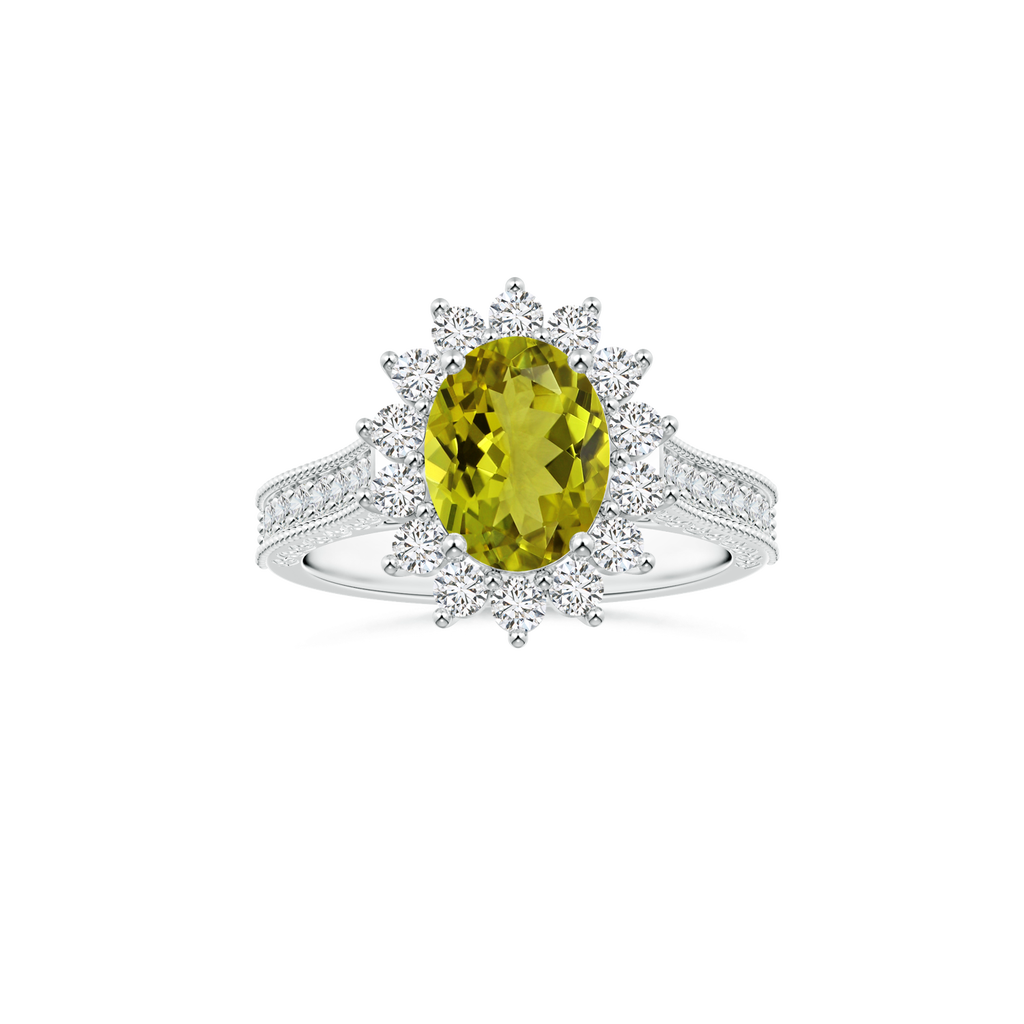 Custom GIA Certified Oval Tourmaline Diana Halo Ring with Diamond Studded Shank